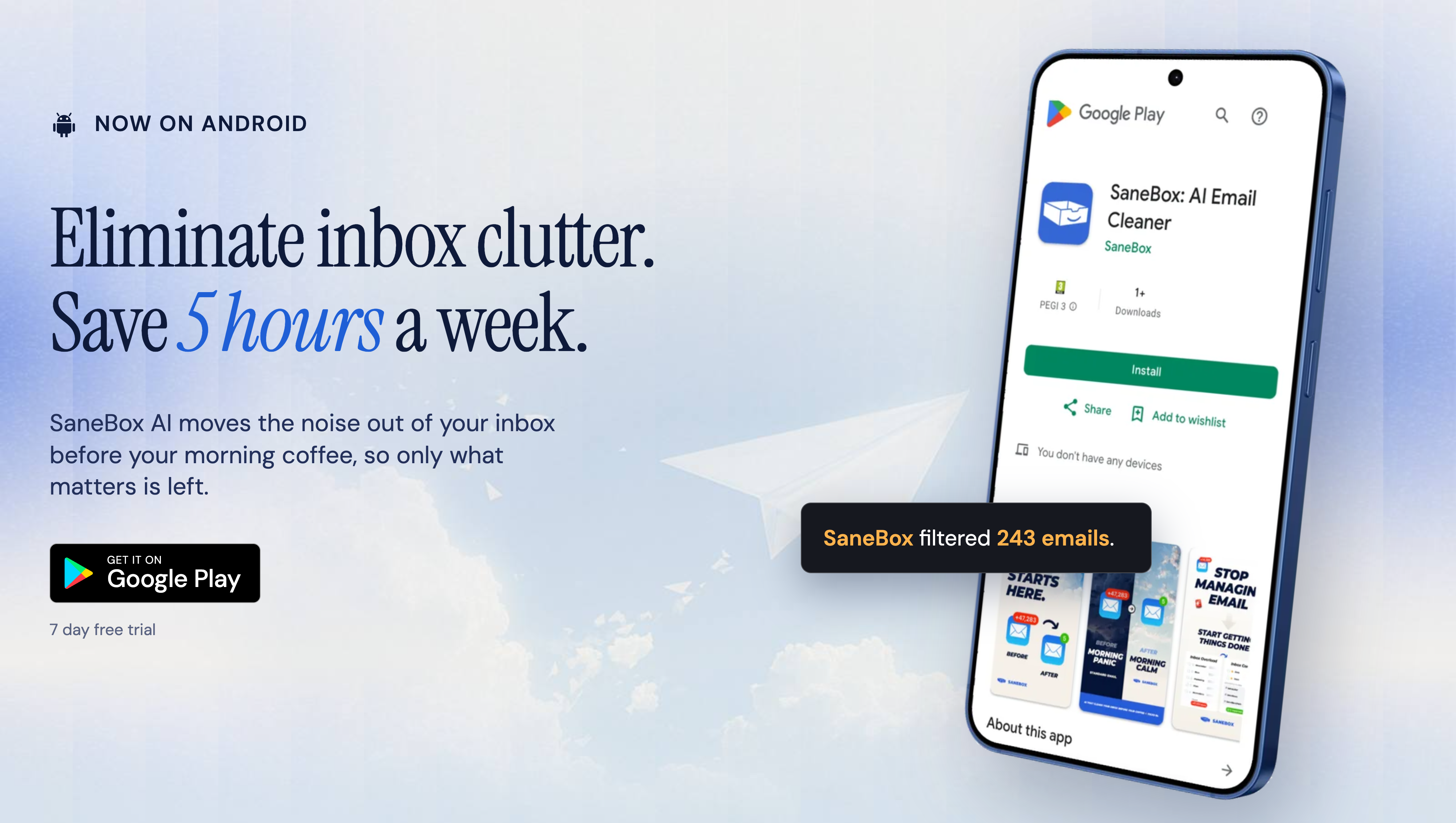 SaneBox is now on Android