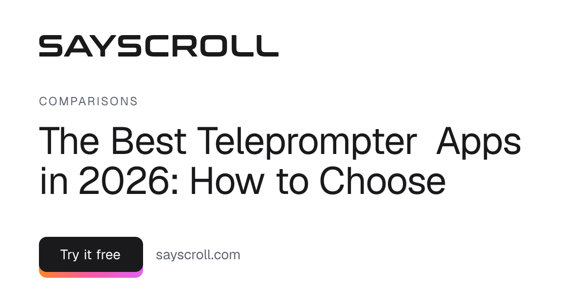 The Best Teleprompter Apps in 2026: How to Choose