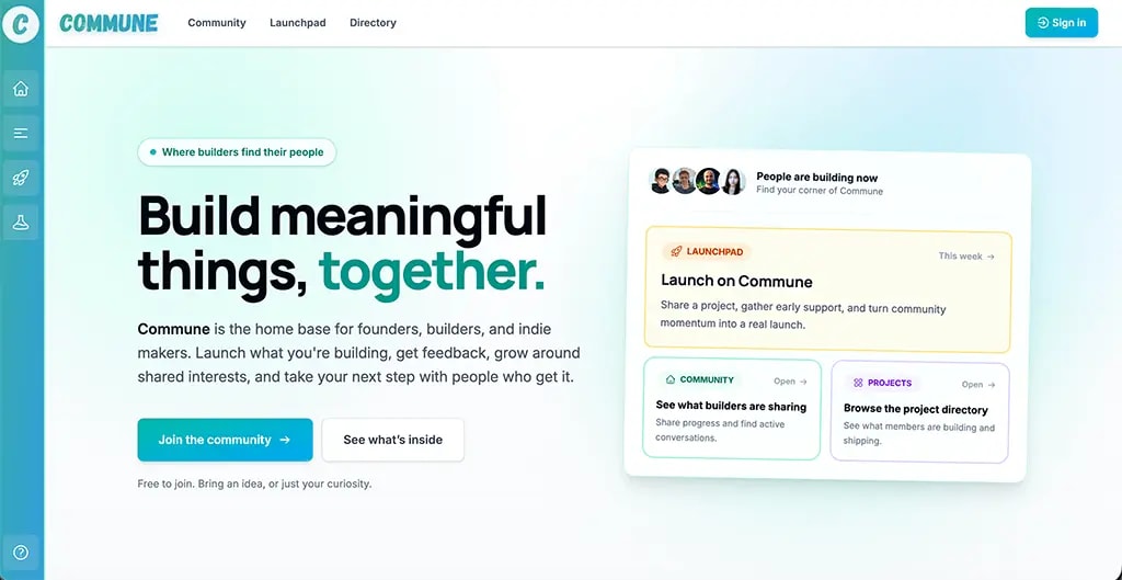 Commune: Your Home Base for Indie Builders and Makers