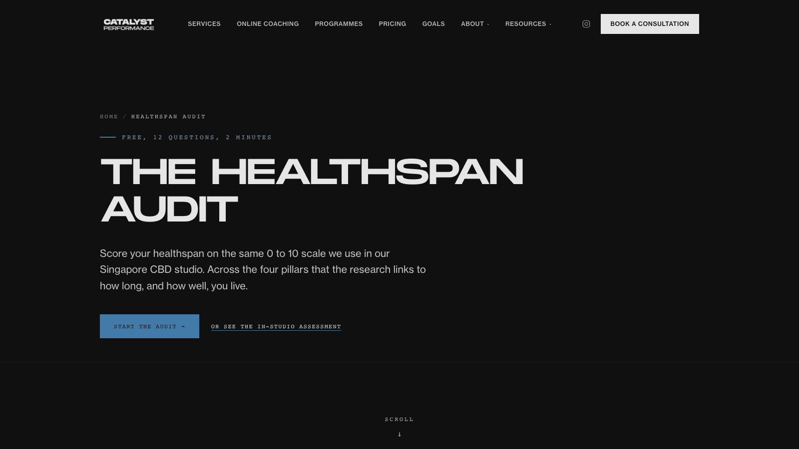 Assess Your Longevity with Catalyst Healthspan Audit