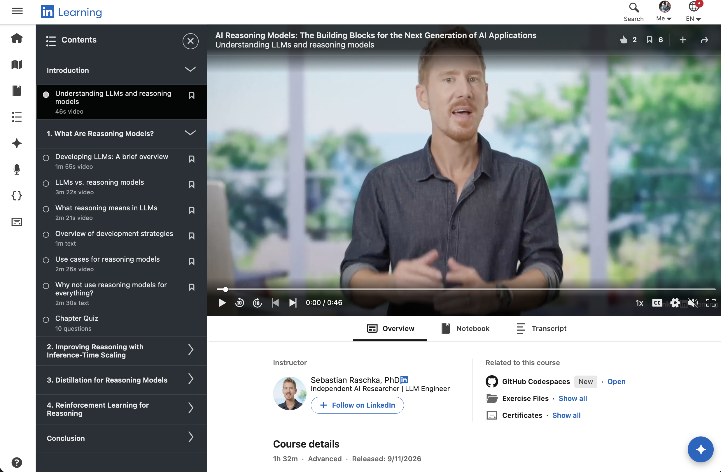 AI Reasoning Models Course on LinkedIn Learning
