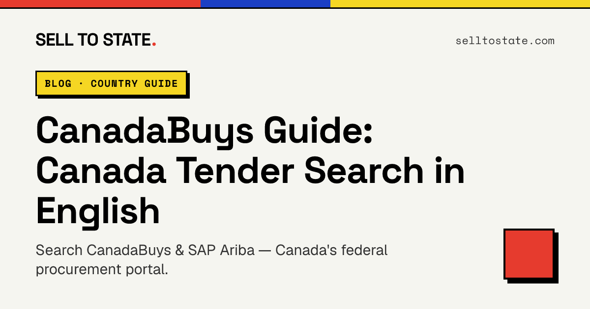 CanadaBuys Guide: Canada Tender Search in English