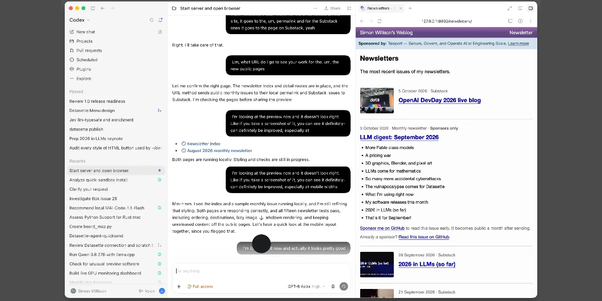A new feature for my blog, built using my voice