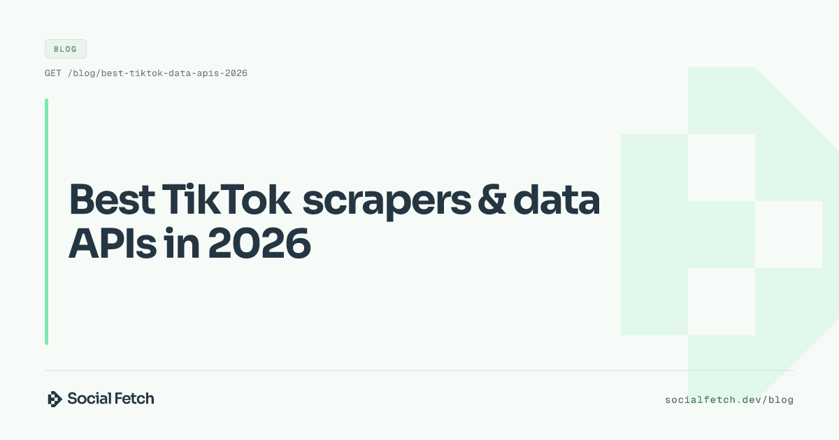 Best TikTok scrapers & data APIs in 2026