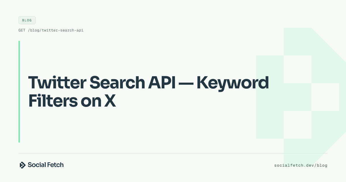 Twitter Search API — Keyword Filters on X