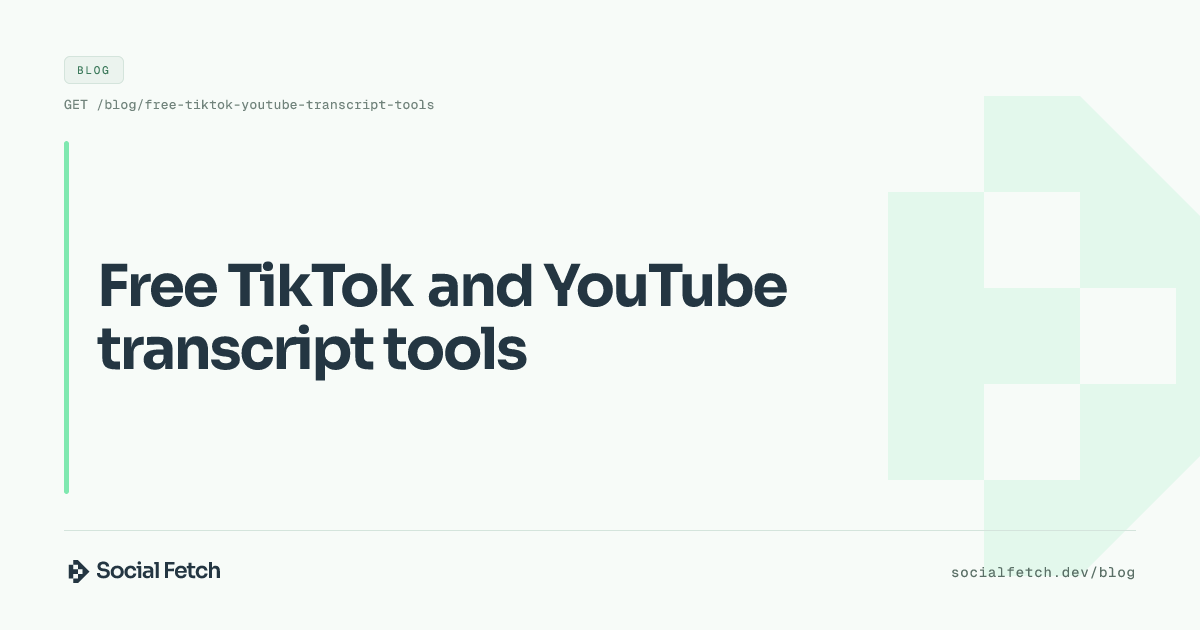 Free TikTok and YouTube transcript tools