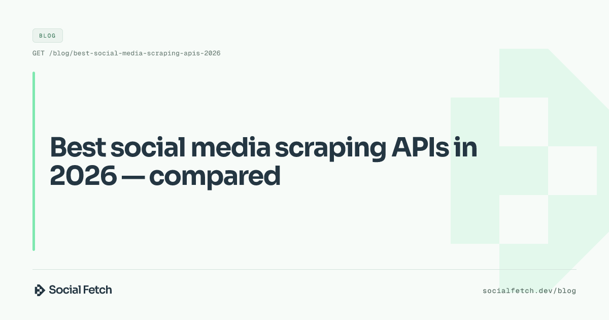 Best social media scraping APIs in 2026 — compared