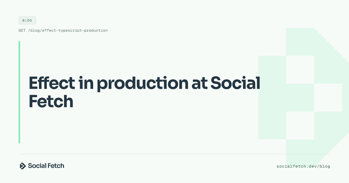 Effect in production at Social Fetch