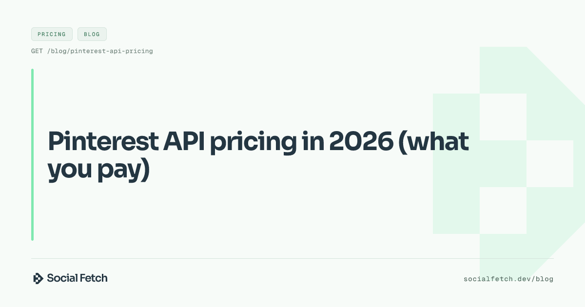 Pinterest API pricing in 2026 (what you pay)