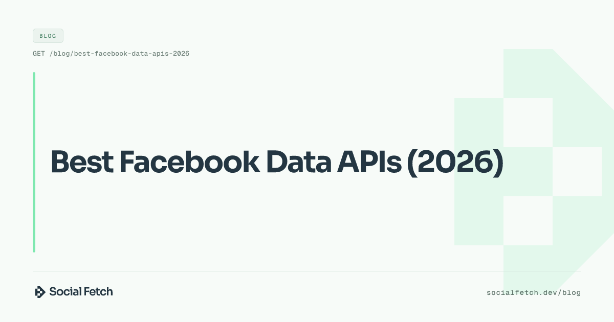 Best Facebook Data APIs (2026)