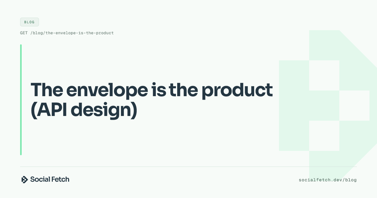The envelope is the product (API design)