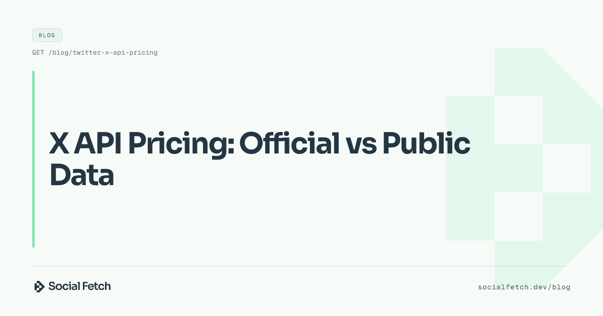 X API Pricing: Official vs Public Data