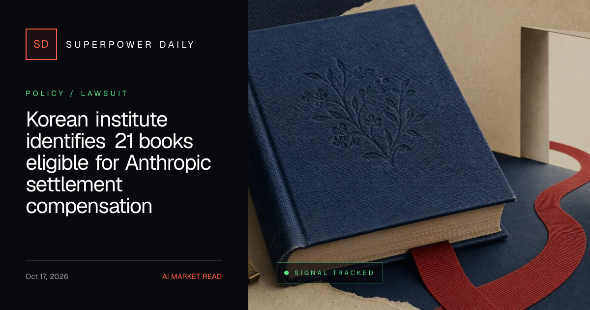 Korean institute identifies 21 books eligible for Anthropic settlement compensation