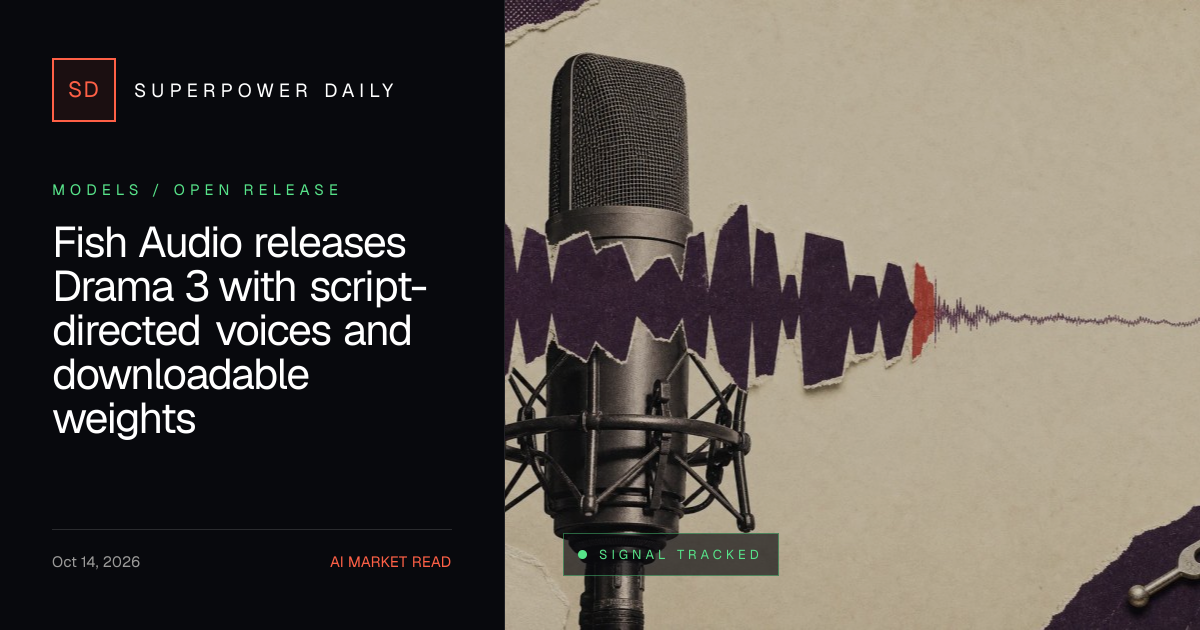 Fish Audio releases Drama 3 with script-directed voices and downloadable weights