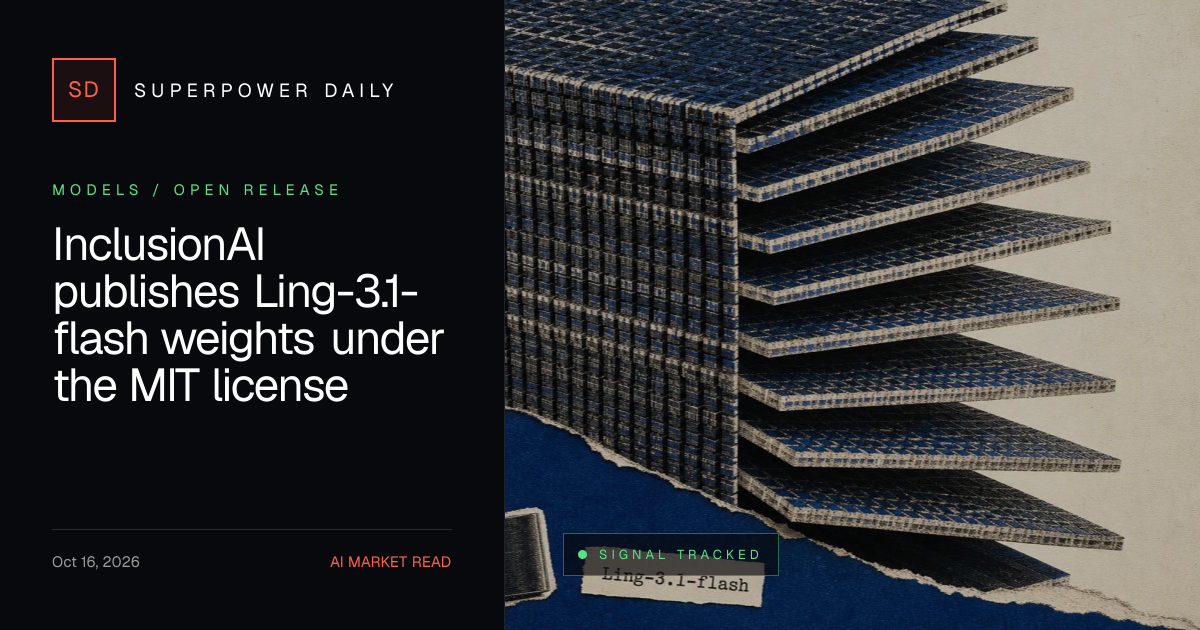 InclusionAI publishes Ling-3.1-flash weights under the MIT license