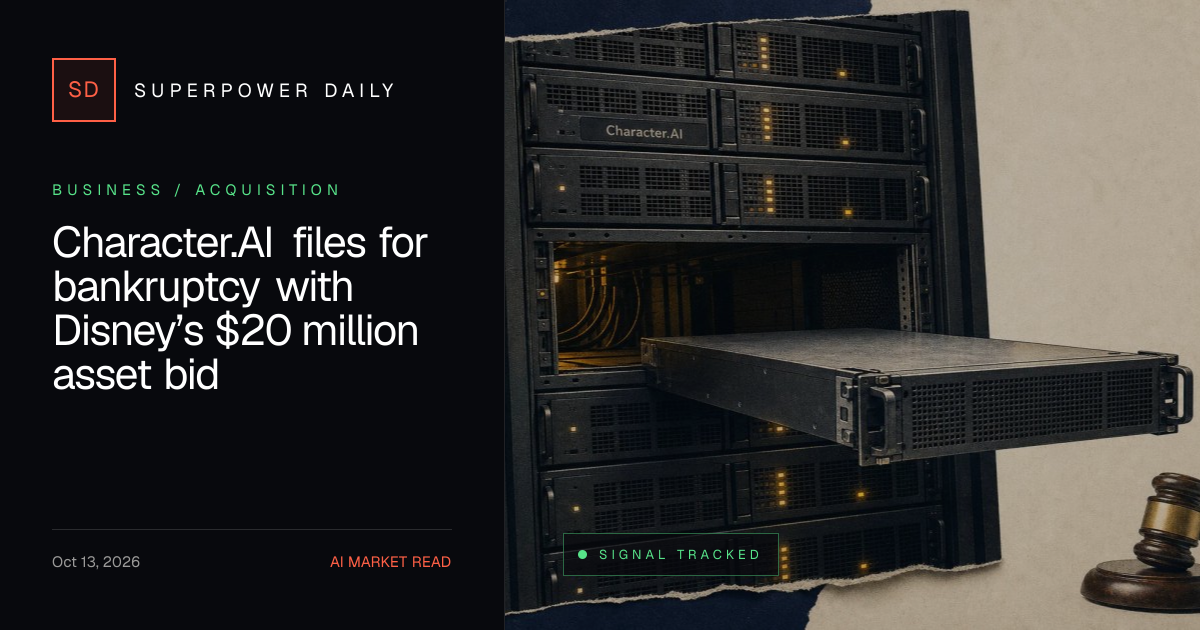 Character.AI files for bankruptcy with Disney’s $20 million asset bid