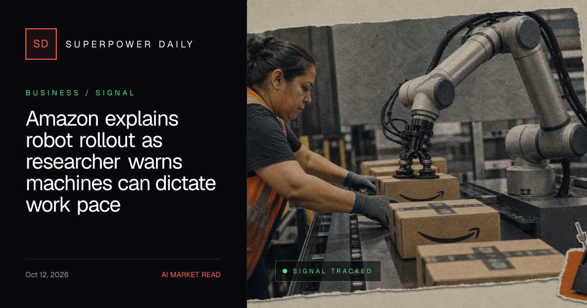Amazon explains robot rollout as researcher warns machines can dictate work pace