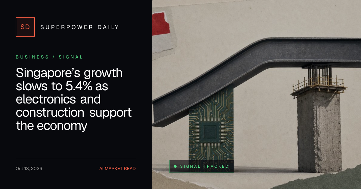 Singapore’s growth slows to 5.4% as electronics and construction support the economy