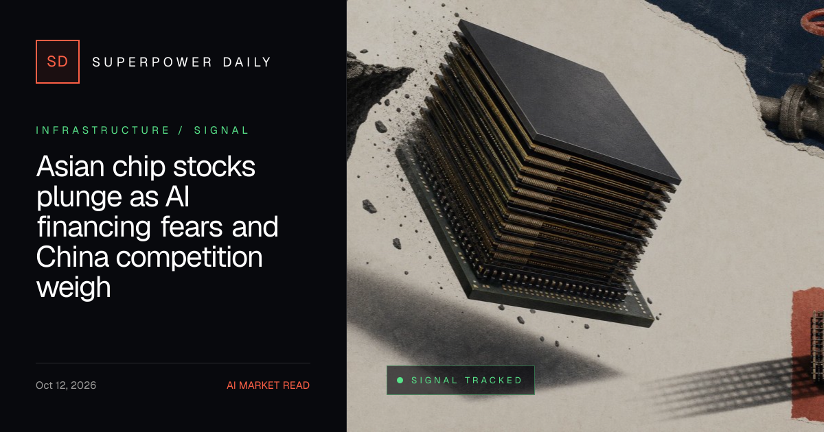 Asian chip stocks plunge as AI financing fears and China competition weigh