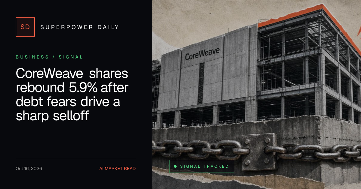 CoreWeave shares rebound 5.9% after debt fears drive a sharp selloff