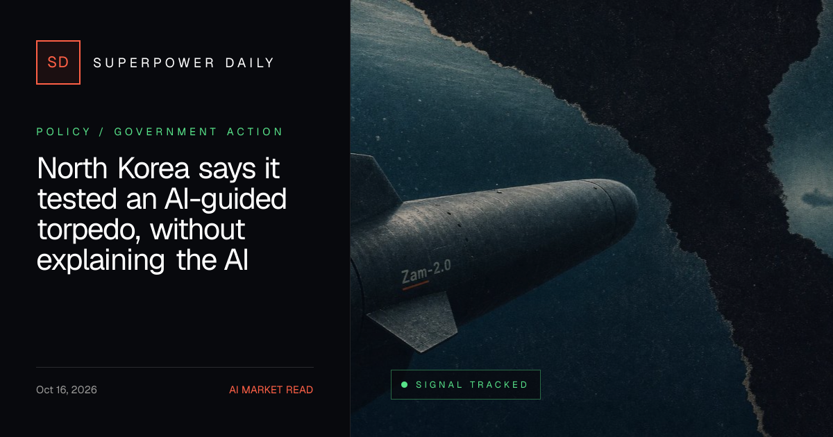 North Korea says it tested an AI-guided torpedo, without explaining the AI