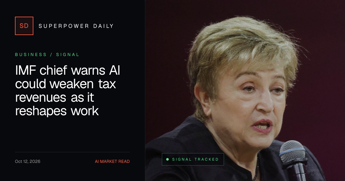IMF chief warns AI could weaken tax revenues as it reshapes work