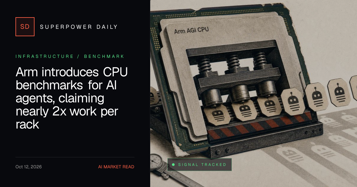 Arm introduces CPU benchmarks for AI agents, claiming nearly 2x work per rack