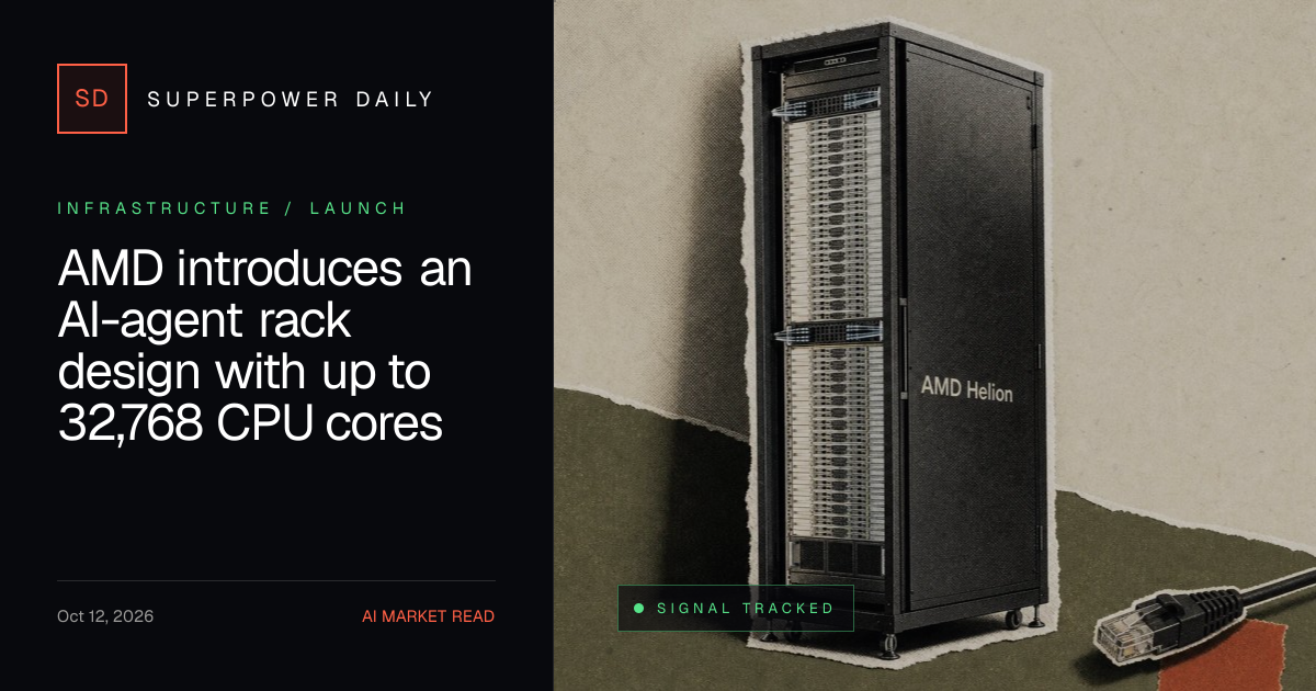 AMD introduces an AI-agent rack design with up to 32,768 CPU cores