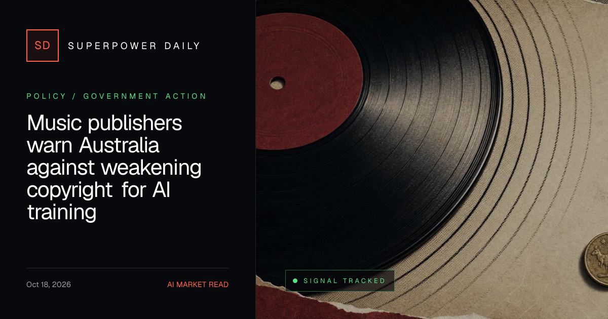Music publishers warn Australia against weakening copyright for AI training