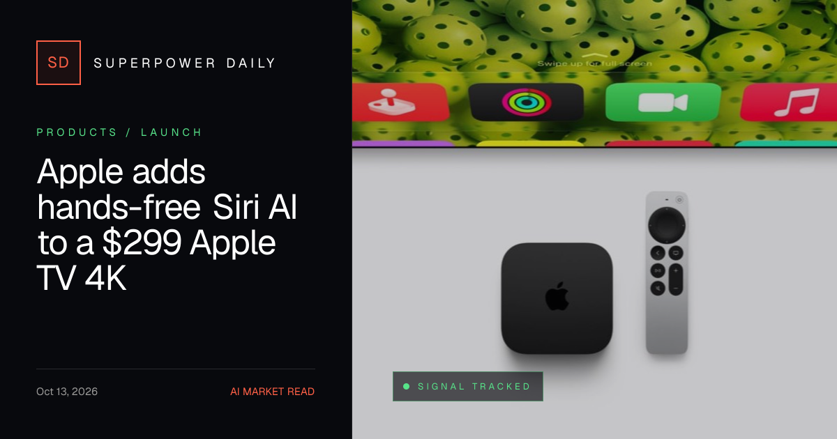 Apple adds hands-free Siri AI to a $299 Apple TV 4K