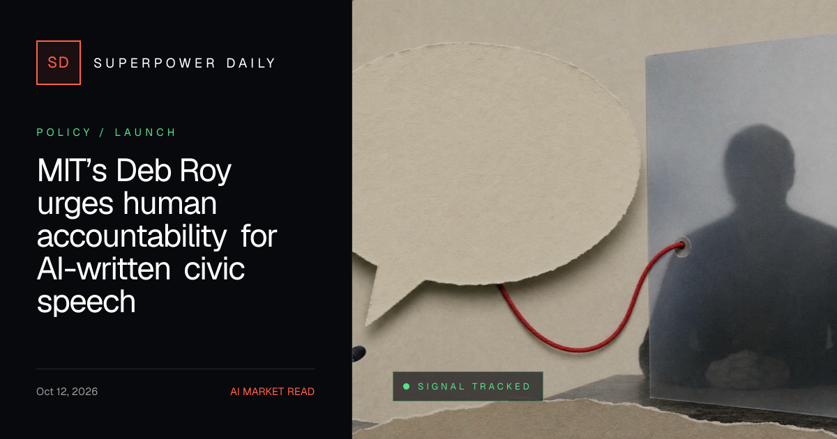 MIT’s Deb Roy urges human accountability for AI-written civic speech