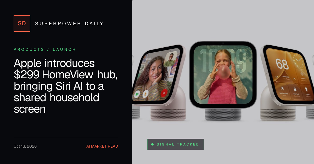 Apple introduces $299 HomeView hub, bringing Siri AI to a shared household screen