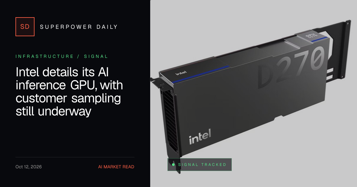 Intel details its AI inference GPU, with customer sampling still underway