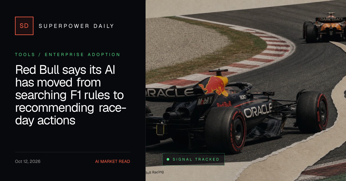 Red Bull says its AI has moved from searching F1 rules to recommending race-day actions