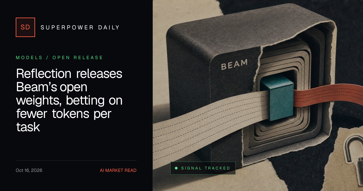 Reflection releases Beam’s open weights, betting on fewer tokens per task