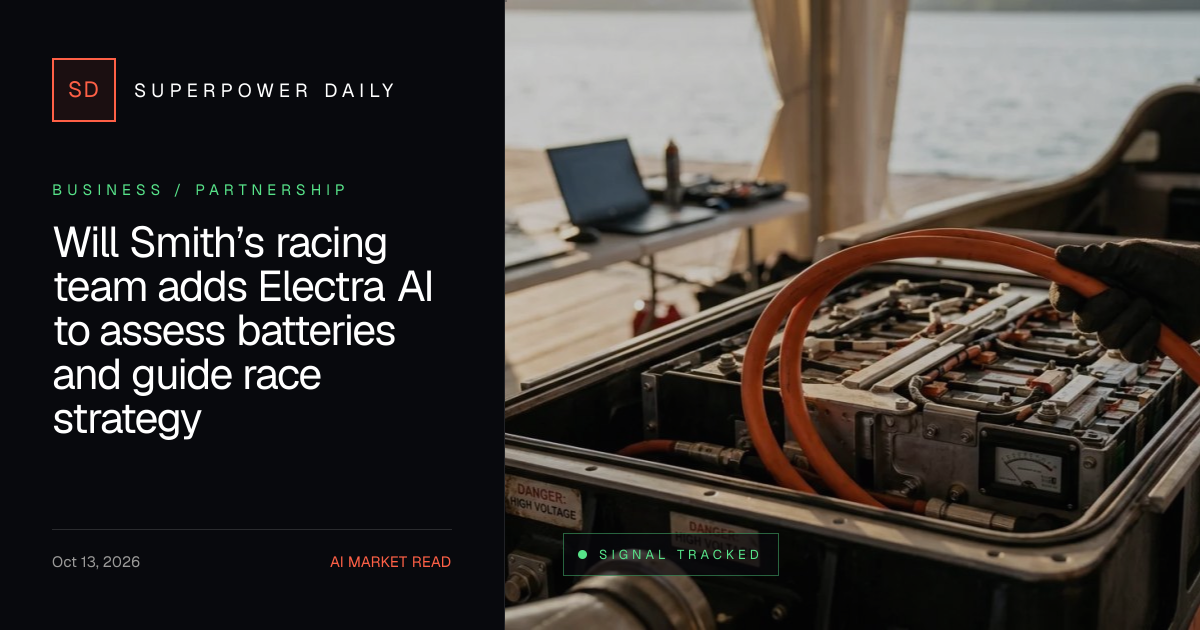 Will Smith’s racing team adds Electra AI to assess batteries and guide race strategy