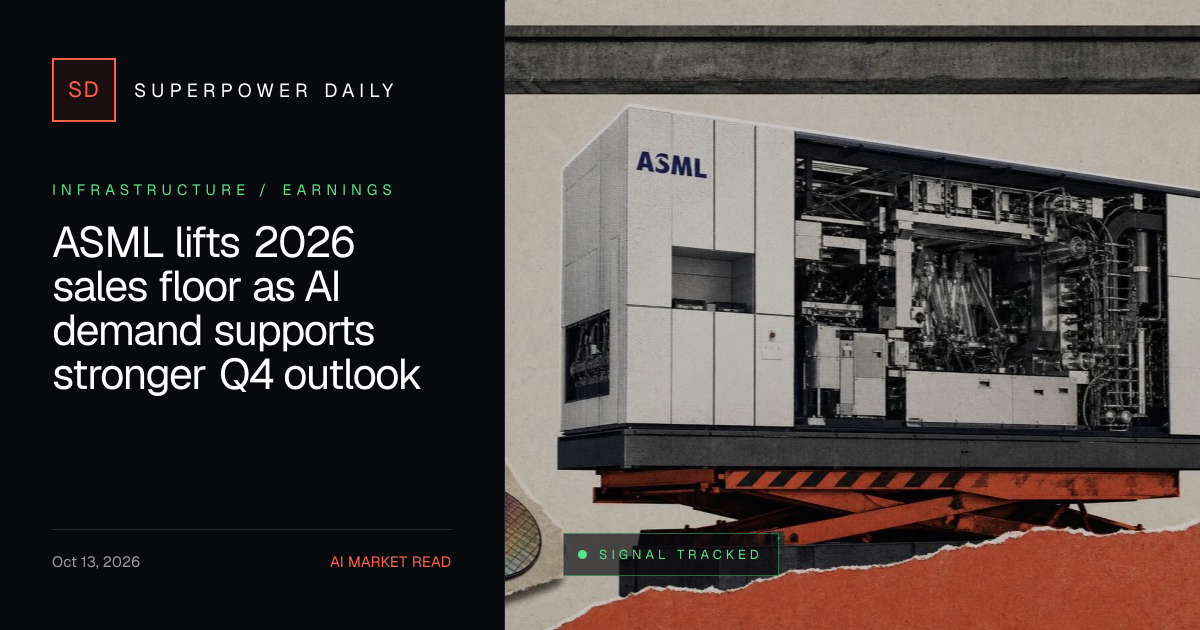 ASML lifts 2026 sales floor as AI demand supports stronger Q4 outlook
