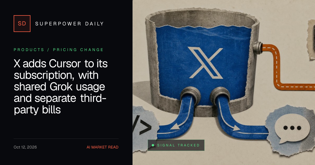 X adds Cursor to its subscription, with shared Grok usage and separate third-party bills