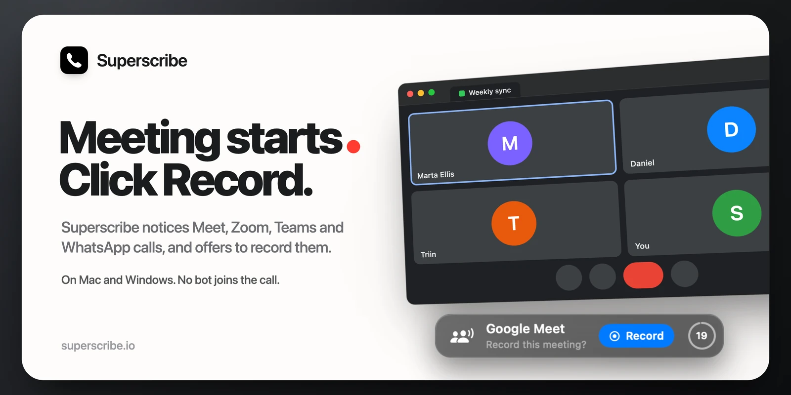 Join a Meeting and Superscribe Asks to Record It