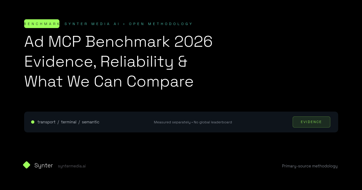 Ad MCP Benchmark 2026: Evidence, Reliability, and What We Can Actually Compare