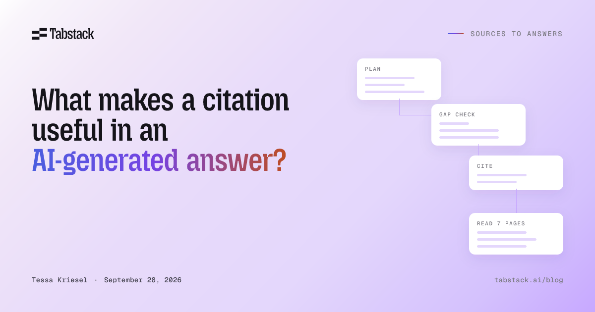 What makes a citation useful in an AI-generated answer?
