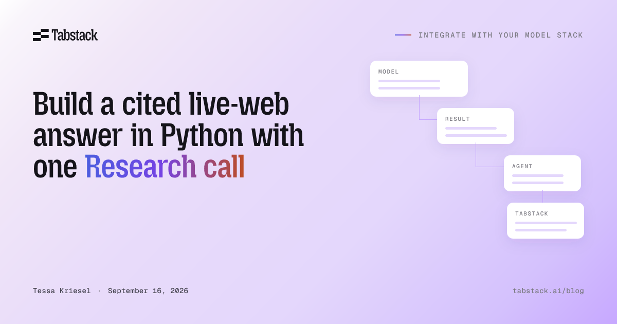 Build a cited live-web answer in Python with one Research call
