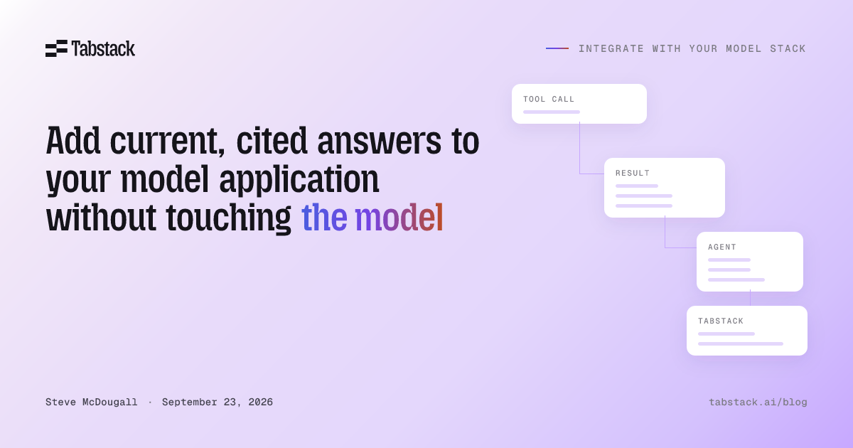 Add current, cited answers to your model application without touching the model