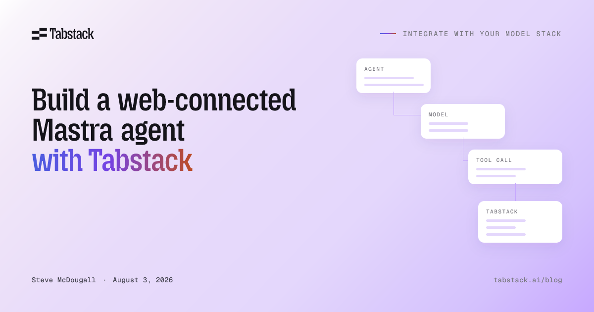 Build a web-connected Mastra agent with Tabstack