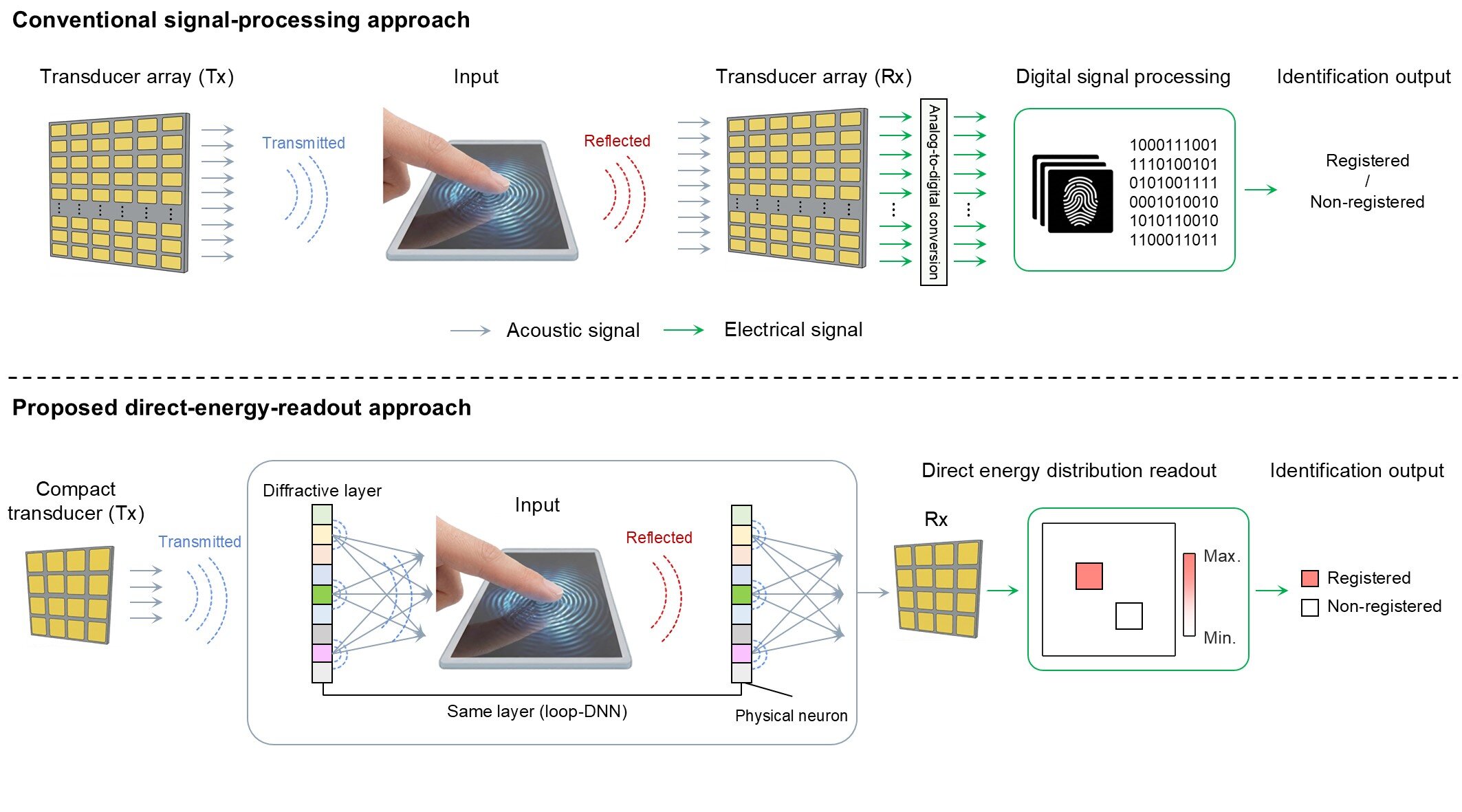 Fingerprint authentication uses ultrasound without storing biometric information as digital data