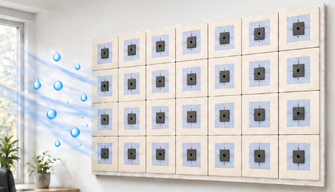 A wallpaper that generates power from moisture in the air