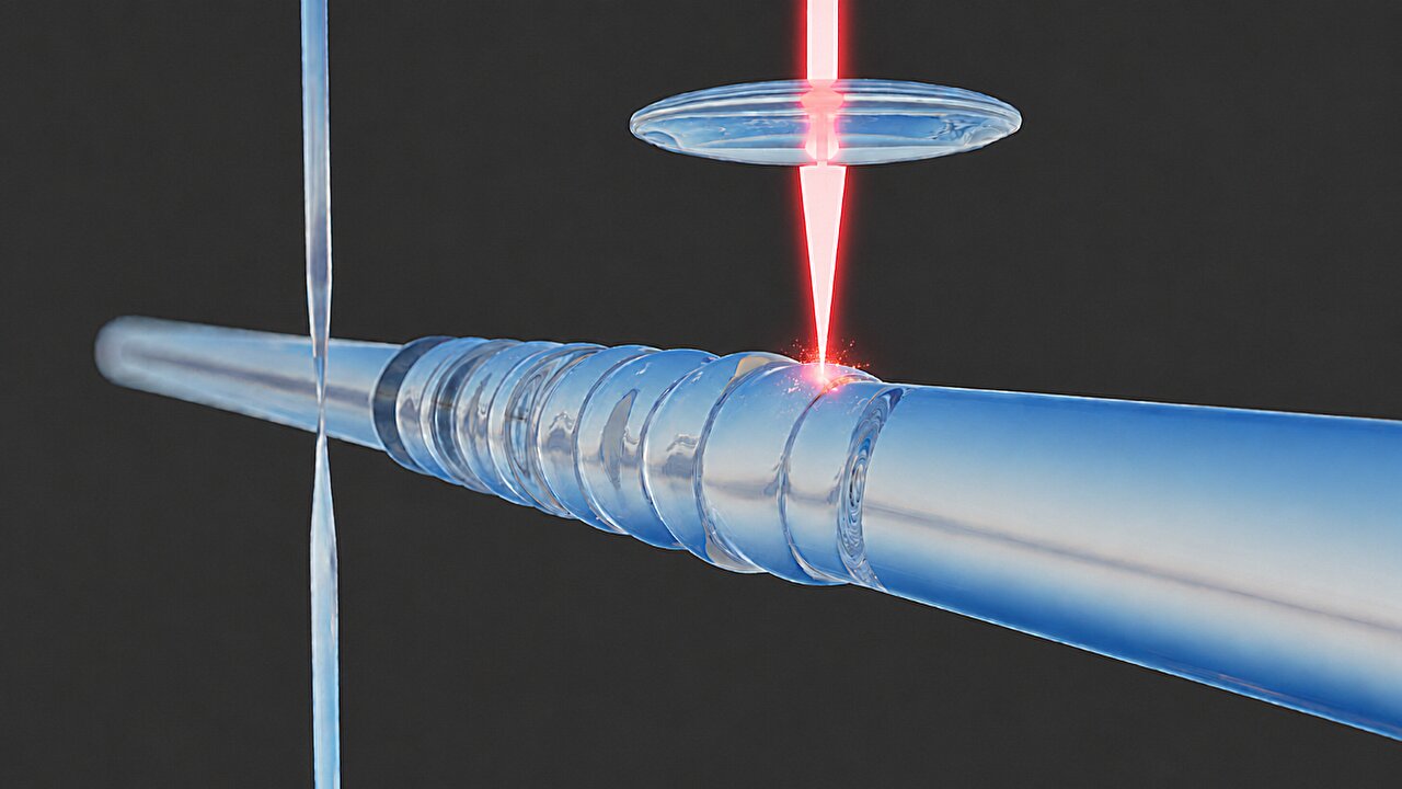 Laser-sculpted bumps that guide light around obstacles could make fiber-optic communications faster and more reliable