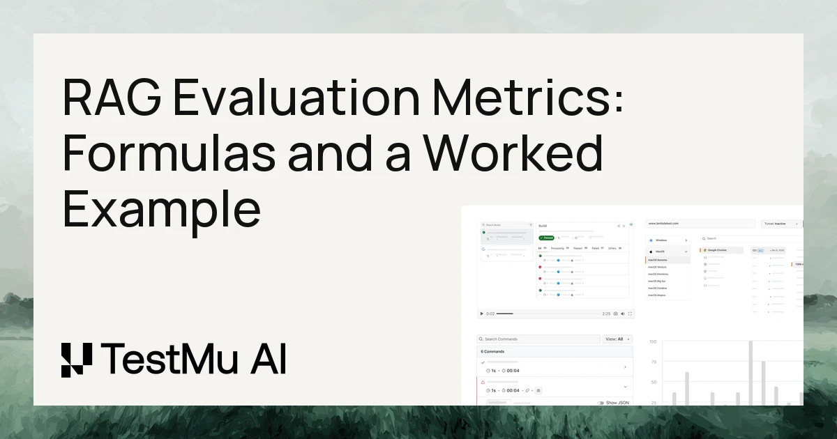 RAG Evaluation Metrics: Formulas and a Worked Example