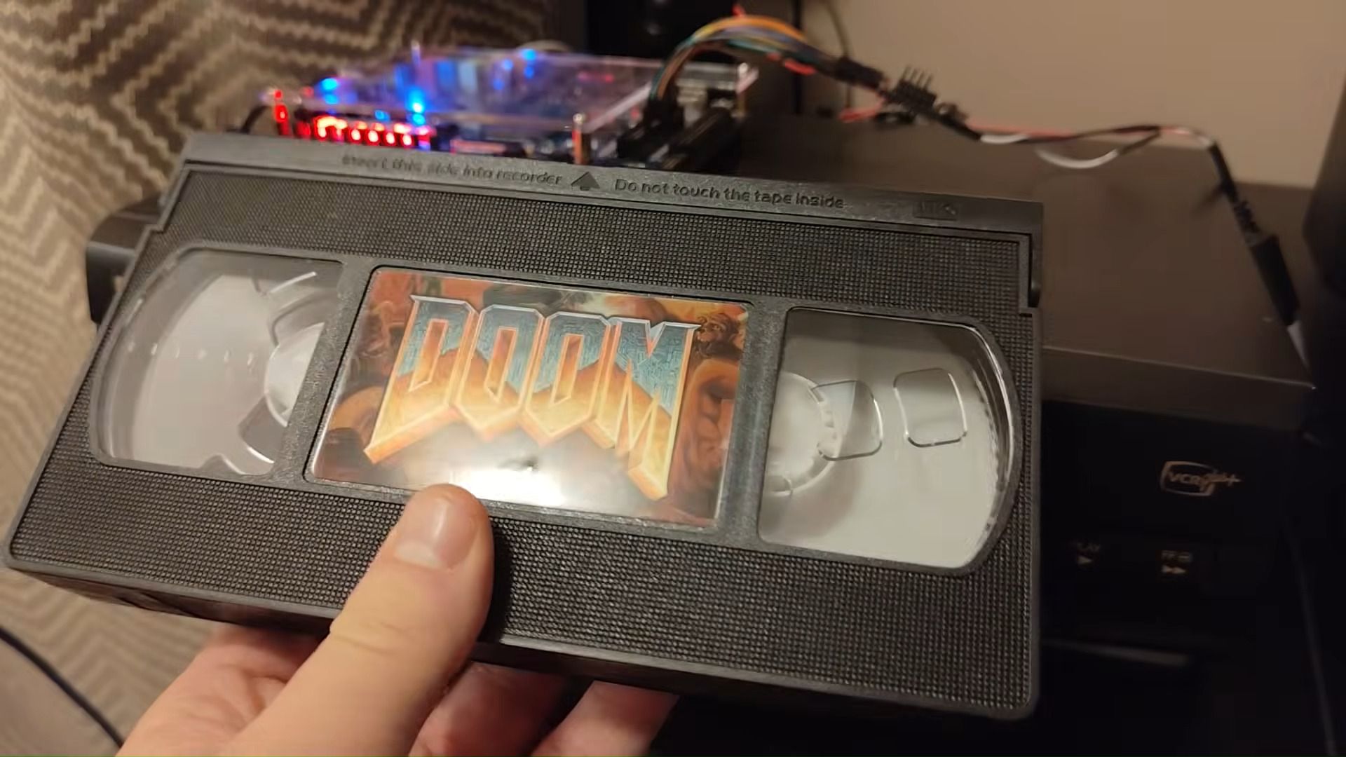 Doom and Super Mario Bros converted into a VHS tape FMV game