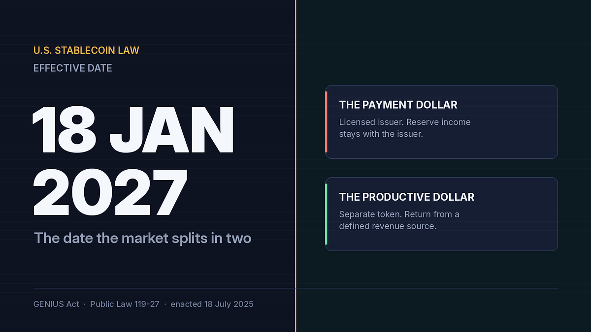 18 January 2027: The Date That Splits the Stablecoin Market in Two
